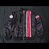 Vente en gros vestes noires en satin de baseball oxford Bomber brodées Vestes de baseball en satin Veste de baseball personnalisée