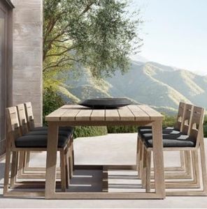 Premium Modern Patio Teak Wood <b>Dining</b> <b>Table</b> Weatherproof <b>Folding</b> Outdoor Garden Desk Space Saving Villa Luxury Furniture - Product Image 1