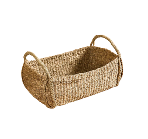 Cesta de Almacenamiento de Pasto Marino Natural con Asas, Forma Rectangular, Cesta Ecológica y Organizador de Decoración para el Hogar de Vietnam - Product Image 1
