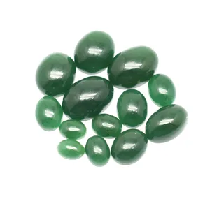 Natural Green Jade Oval Calibrated Gemstone Cabochons Flat Back 5X3 mm To 30X20 mm Sizes Green Jade Crystal