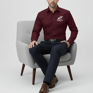 Camisas de vestir formales más populares Camisas de negocios de manga larga de ajuste regular para hombres Camisas formales de negocios de poliéster/Stock. - Product Image 3