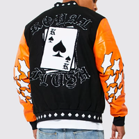 Premium Winter Letterman Varsity Jacke Streetwear Polyester Baumwolle Denim Langarm Stehkragen Vintage Sportbekleidung Atmungsaktiv
