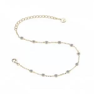 Pulsera de tenis de alta calidad, Diamante nupcial vinculado con VVS, regalo de chapado en oro plata de 18 quilates para ella - Product Image 5