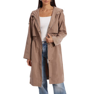 Femmes hiver surdimensionné simple boutonnage cordon taille veste à glissière résistant à l'eau Trench manteau respirant capuche cachemire Plus - Product Image 2
