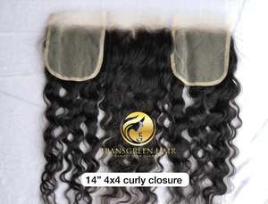 100% Indian Temple 14 ''suelto rizado 4x4 Cierre de encaje transparente virgen cutícula alineada extensión de cabello humano proveedor mayorista - Product Image 6