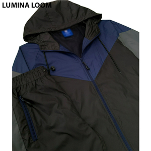 Chándal de nailon con estampado de pantalones y chaqueta cortavientos de nailon con cremallera y retazos de gran tamaño para hombre con logotipo personalizado OEM - Product Image 6