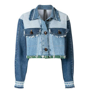 OEM Custom Women's Cropped <b>Denim</b> <b>Jacket</b> Summer Casual with Winter Inner <b>White</b> Fur Causal <b>Denim</b> <b>Jacket</b> Women's - Product Image 1