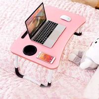 Table d'ordinateur portable multifonctionnelle avec support de quai et porte-gobelet à café Table d'étude pliable et portable ergonomique