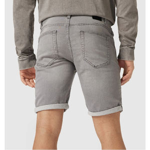 Pantalones cortos de mezclilla para hombre, pantalones cortos de mezclilla finos de moda para hombre, ajustados, ajustados, rectos, con cinturón desgastado, cintura 2025 - Product Image 4