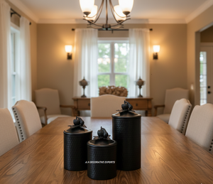 Recipiente de Almacenamiento de Alimentos de Cocina Ecológico, Hecho a Mano, de Acero Inoxidable Negro Estilo Vintage Martillado, con Tapa de Calabaza - Product Image 4