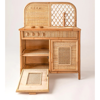 Jouets de cuisine en rotin faits à la main, ensemble de jeu de cuisine Montessori, meubles en rotin naturel pour enfants, apprentissage et décoration de la chambre