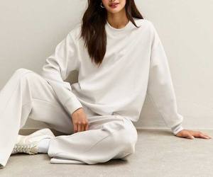 Conjunto Deportivo de Dos Piezas para Mujer, Estilo Urbano, Lavado Ácido, Estampado, Transpirable, de Secado Rápido, para Invierno, con Mangas Largas - Product Image 2