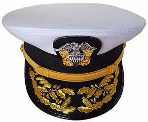 Nouveau 2023 haute qualité US Officer Vietnam Period Dress Royal white Hat avec insignia Head Gear custom hats OEM Adult hats - Product Image 4