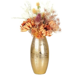 Floor Standing Long Gold Metal Decorative flower <b>Vase</b> For Wedding Flower Arrangement - Product Image 1