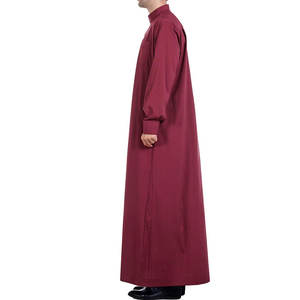 Haute qualité hommes grande taille XXL Thobe Jubba vente chaude à manches longues polyester ethnique musulman robe haut fournisseur prix de gros - Product Image 3