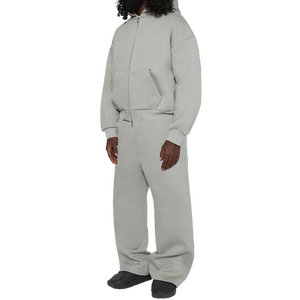 Ensemble personnalisé de sweats à capuche et de pantalons de survêtement Boxy de haute qualité en polaire surdimensionné avec fermeture éclair/fermeture éclair ensemble de survêtements pour hommes - Product Image 2