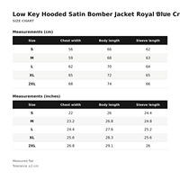 Blouson Bomber en Satin à Capuche pour Homme Bleu Royal Crème avec Patch Chenille Centipède Doublure Sublimée Logo Personnalisé OEM