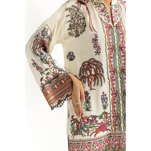 IUSTKSD-1074 Traje de Satén Bordado con Tela de Seda Cruda de 3 Piezas - Product Image 1