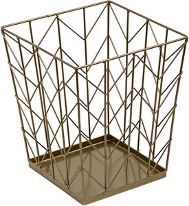 Corbeille ronde en métal en forme de tambour en laiton AK en or fini antique fleurs Design Bin pour les accents de décoration de restaurant et d'hôtel - Product Image 6