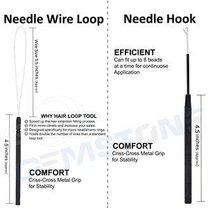 Stainless Steel Hair Extension Pliers Kit Micro Beads <b>Thread</b> <b>Tools</b> Hair Parting Section Clips Needles Pulling Hook Loop Scissor - Product Image 6