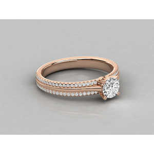 Bague solitaire en or 18 carats pour femmes avec diamant de laboratoire - Product Image 2