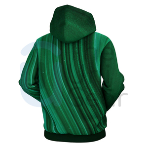 Pull à capuche unisexe imprimé vert personnalisé 100% coton respirant Streetwear décontracté motif solide saison d'hiver Service OEM - Product Image 3