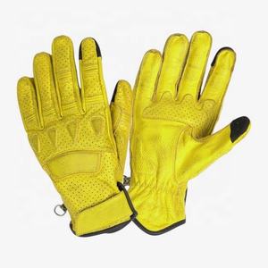 Guantes de Motocicleta de Cuero Clásicos Vintage Cafe Racer de Alta Calidad Personalizados para Verano - Product Image 2