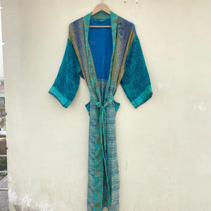 Hermoso verano/primavera suave y cómodo Kimono Largo de seda bata de vida diaria - Product Image 1