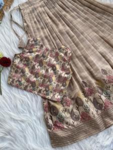 La última colección Tussar Silk con bordado Kantha Lehenga Choli Work Exportador mundial de Surat - Product Image 4