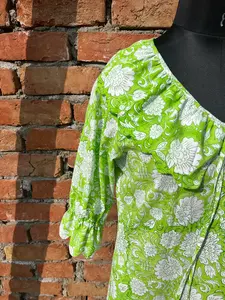 Indian Cotton <b>Maxi</b> <b>Dress</b> Block Print <b>Dress</b> Indian Tunics Indian Cotton Long Gown Supply - Product Image 3