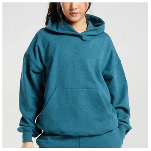 Vente en gros qualité supérieure sweat pull uni hiver épais manteau chaud dame coupe ample à manches longues hauts sweat à capuche pour femme - Product Image 4
