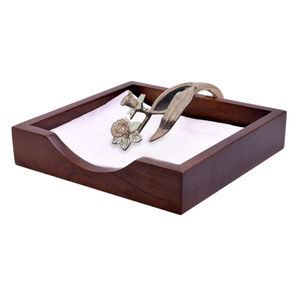 Porte-serviettes en tissu pour décoration de table en gros, porte-serviettes en bois artisanal avec ornement en feuille de laiton décoratif pour utilisation sur table d'hôtel - Product Image 4