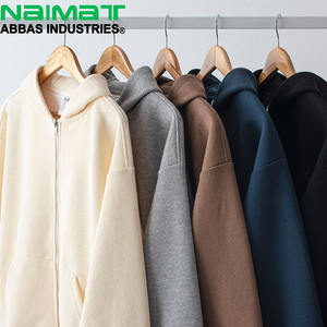 Oferta de invierno, sudaderas con capucha con cremallera completa, sudadera de gran tamaño transpirable con cremallera para hombre, Sudadera con capucha con logotipo estampado de algodón 100% para hombre - Product Image 2