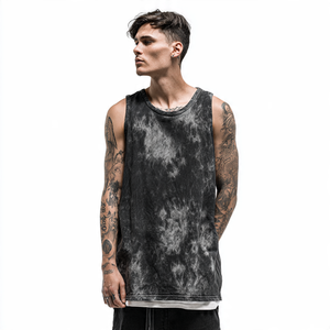 Baggy Washed Sleeveless Tank Top Men's Muscle Fit Exercise Oversize Singlet Top Mens Gym Fitness <b>Trainer</b> Washed Top Men - Product Image 1