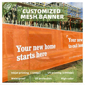 Recinzione Temporanea in PVC con Stampa Personalizzata, Design Economico con Pali <span class=keywords><strong>e</strong></span> Banner Nero, Rete da 8oz per Segnaletica Edile - Product Image 1