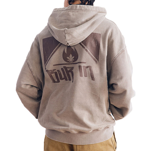 Sudadera Deportiva Unisex de Felpa Francesa, Estilo Vintage, Lavado Ácido, Hombros Caídos, Gruesa, para Invierno, al por Mayor - Product Image 3
