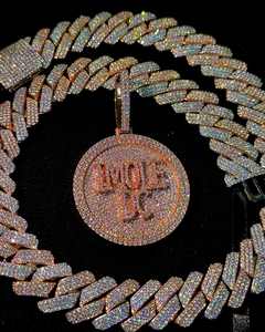 สีขาวทอง14K แบบกำหนดเองสเตอร์ลิงเงิน5ชิ้นตัดเจ้าหญิงโมอิสซาไนต์แท้เสน่ห์ของผู้ชายสไตล์ฮิปฮอป - Product Image 5