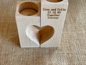 Handmade Personalized Engraved Wood Candle <b>Holder</b> Custom <b>Tealight</b> <b>Holder</b> Christmas Gift for Couple Custom Wood Home Decoration - Product Image 5