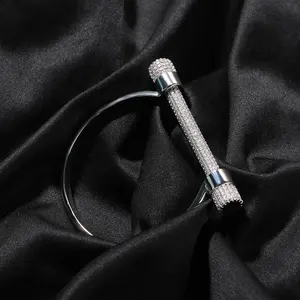 Luxury Famous Designers Jewelry Iced Out Horseshoe Bangle Bracelet With Brass Screw Diamond Bracelet for <b>Women</b> - Product Image 3