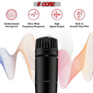 5Core XLR <b>Microphone</b> Dynamic Mic Karaoke Singing <b>Studio</b> Microfono Handheld Mics - Product Image 2