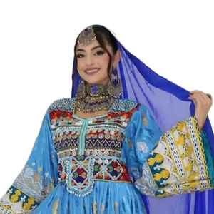 ชุดเดรสสไตล์อัฟกานิสถานแขนยาวสำหรับผู้หญิงเดรสวินเทจของชาวอัฟกานิสถานงานปัก2025คอสูงงานปักลวดลายเรียบง่ายล่าสุดของชนเผ่า - Product Image 5