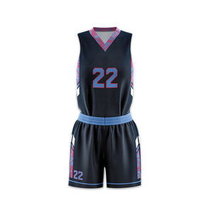 Vente flash, uniformes de basket-ball en polyester 100%, dernier design, respirants, ensemble d'uniformes de basket-ball - Product Image 2