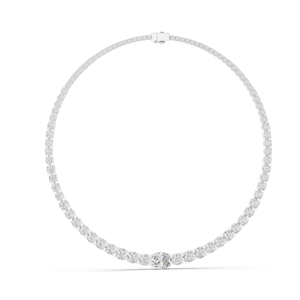 Collier tennis en diamant de laboratoire de 26,82 carats, taille brillant rond, or 18 carats, 14 carats, or rose, or jaune, or blanc, clarté VVS-VS EF - Product Image 4