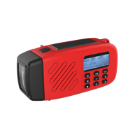 Radio de Emergencia Portátil de Onda Corta con Manivela, Carga Solar, Pantalla LED, Linterna, Banco de Energía y FM, 4000mAh