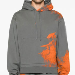 Sweat à capuche ample pour homme en coton 100% de haute qualité, imprimé numérique lavé, uni, style streetwear - Product Image 5