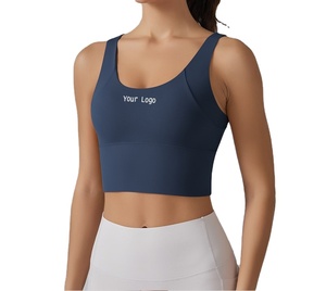Custom Logo Fitness Girls Running Gym Yoga Bra <b>Tops</b> Comfortable Yoga Underwear Sexy <b>Cross</b> Hem Bra Vest <b>Top</b> Custom Sports Bra - Product Image 1