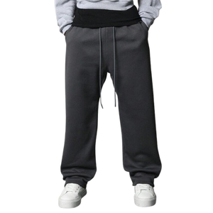 กางเกงวิ่งขนแกะเฮฟวี่เวทของผู้ชายกางเกงซักได้แบบทันสมัยใส่สบายขากว้างเสื้อผ้าแนวสตรีทแบบมีเชือกรูดเอวผ้าฝ้ายนุ่มใส่ด้านล่าง - Product Image 1