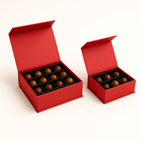 Nouvelle arrivée Boîte cadeau de luxe en papier rouge écologique avec séparateur intérieur pour le chocolat et les confiseries de la Saint-Valentin