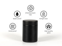 Maßgefertigtes Luxus 53-400 4oz 5oz CR Glasgefäß Gerade Mattschwarze Oberfläche mit Luftdichten Kindersicheren Deckeln
