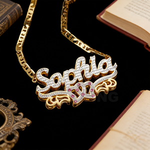 <span class=keywords><strong>Collana</strong></span> Personalizzata con <span class=keywords><strong>Nome</strong></span> 2026, Placcata in Oro 18K Bicolore, Gioiello 3D con <span class=keywords><strong>Nome</strong></span> Personalizzato - Product Image 5